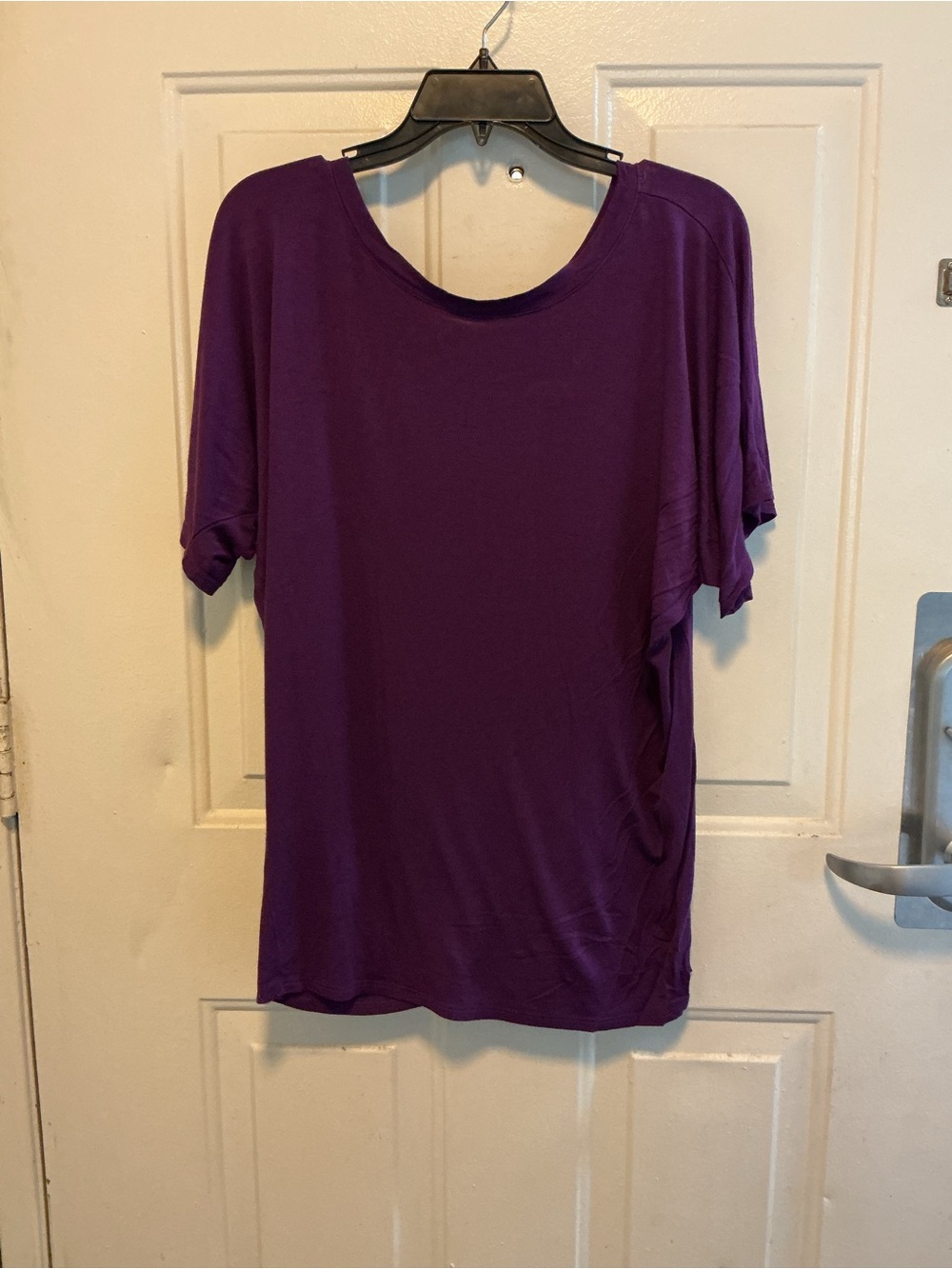 Relaxed Scoop Neck Purple Women's Top